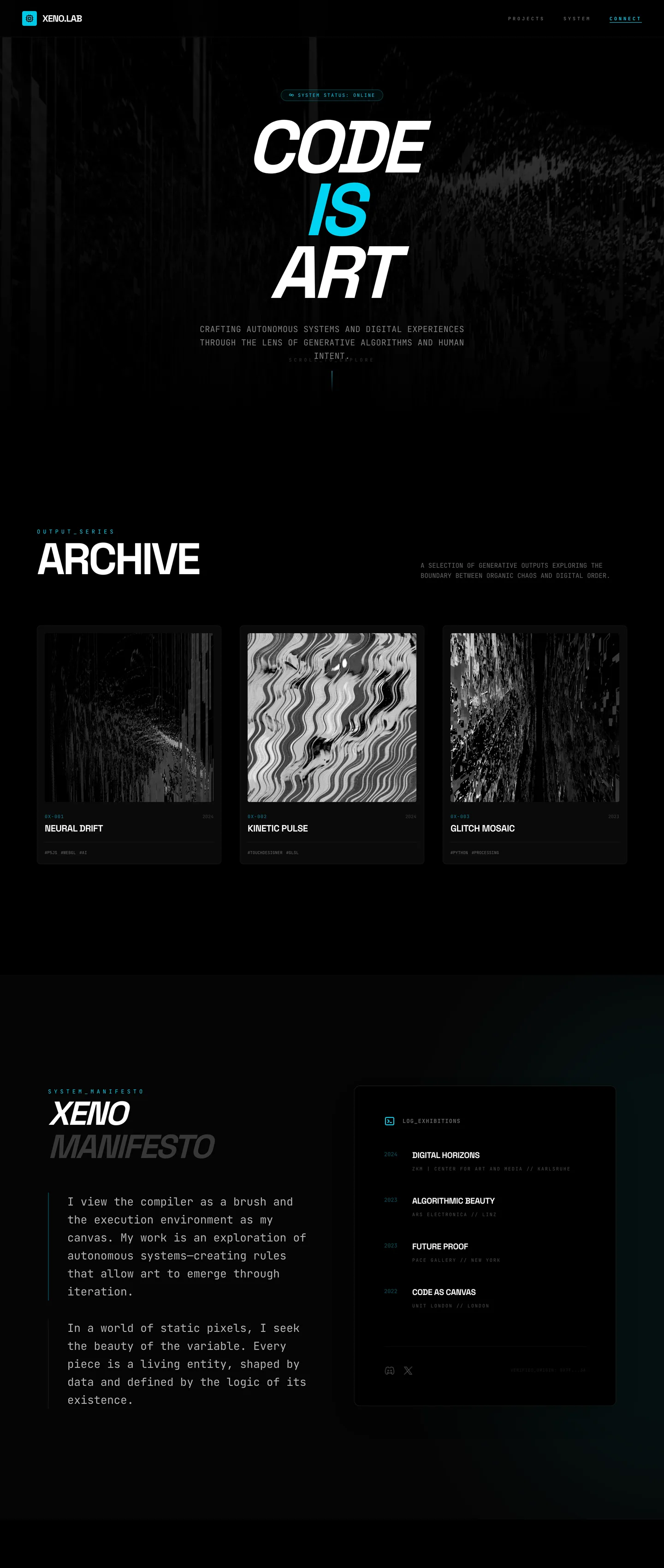 Digital artist website demo