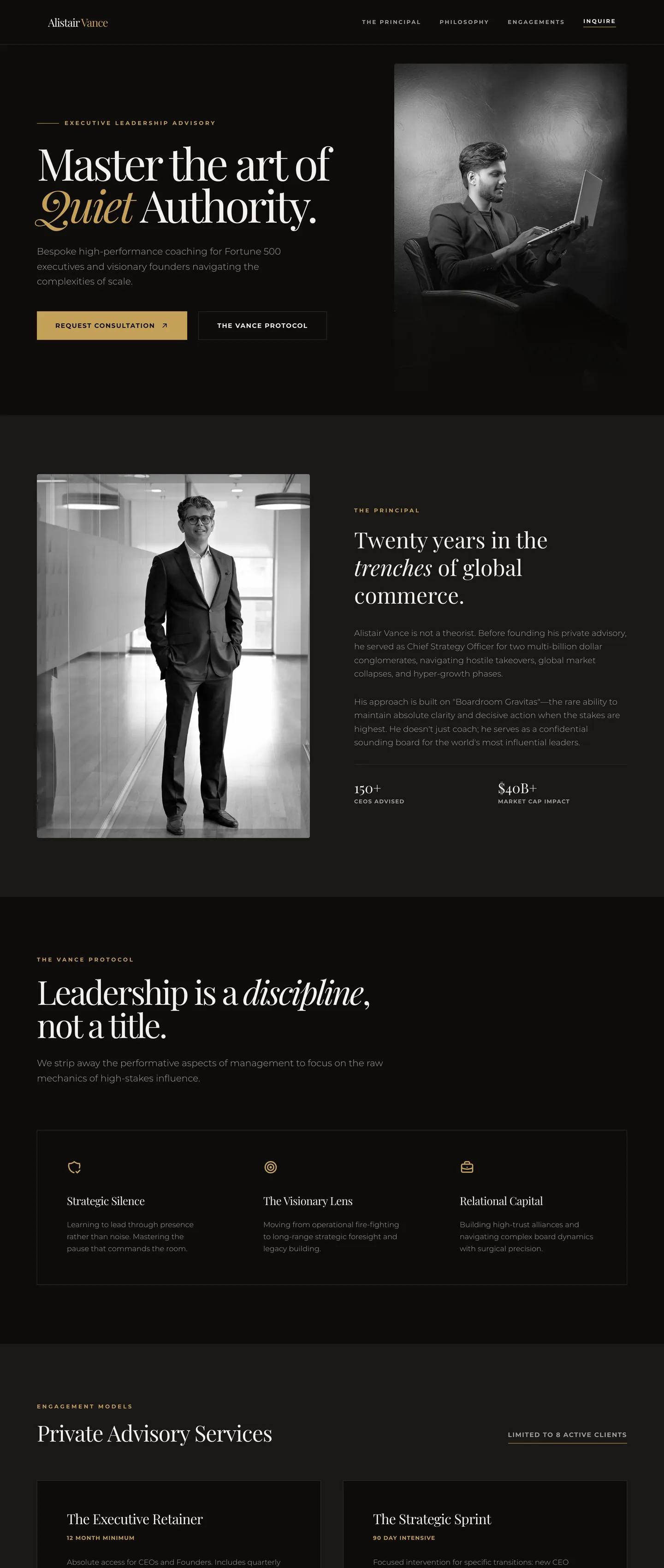 Executive coach website demo