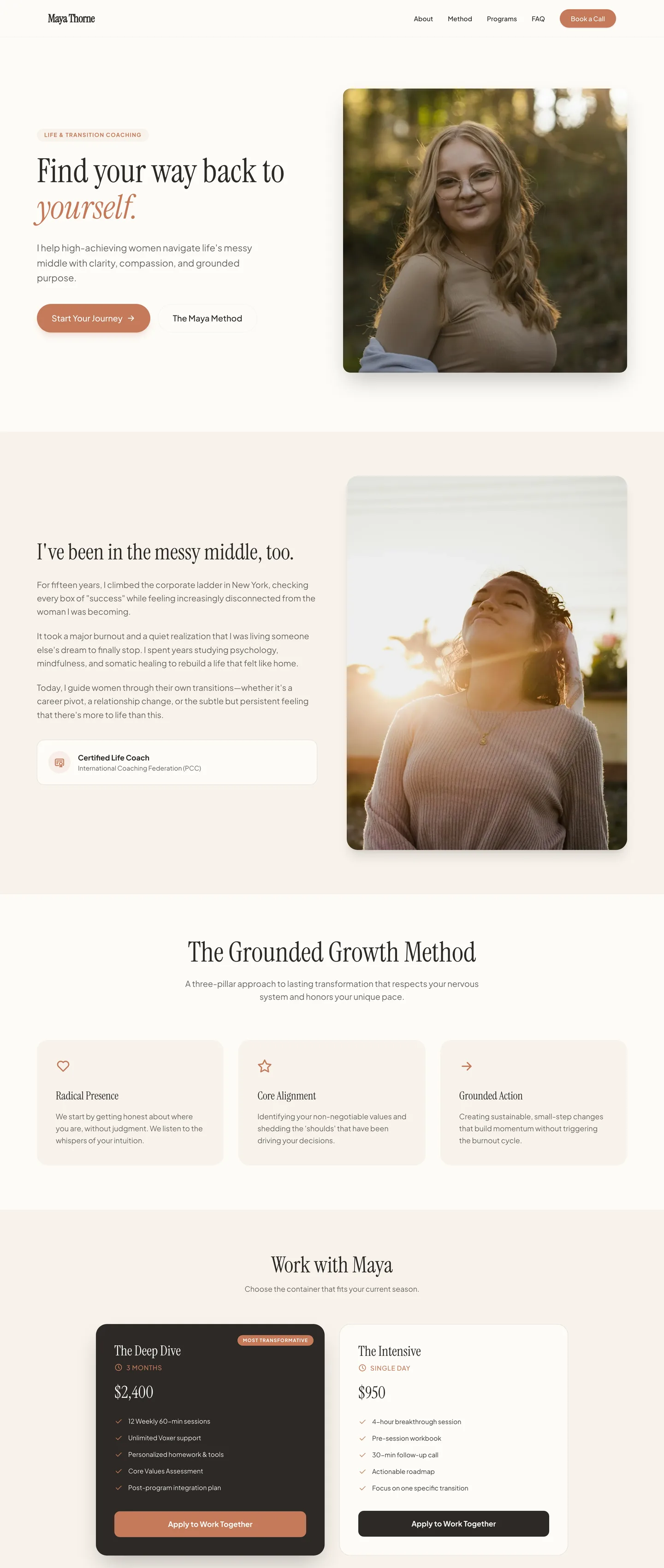 Life coach website demo