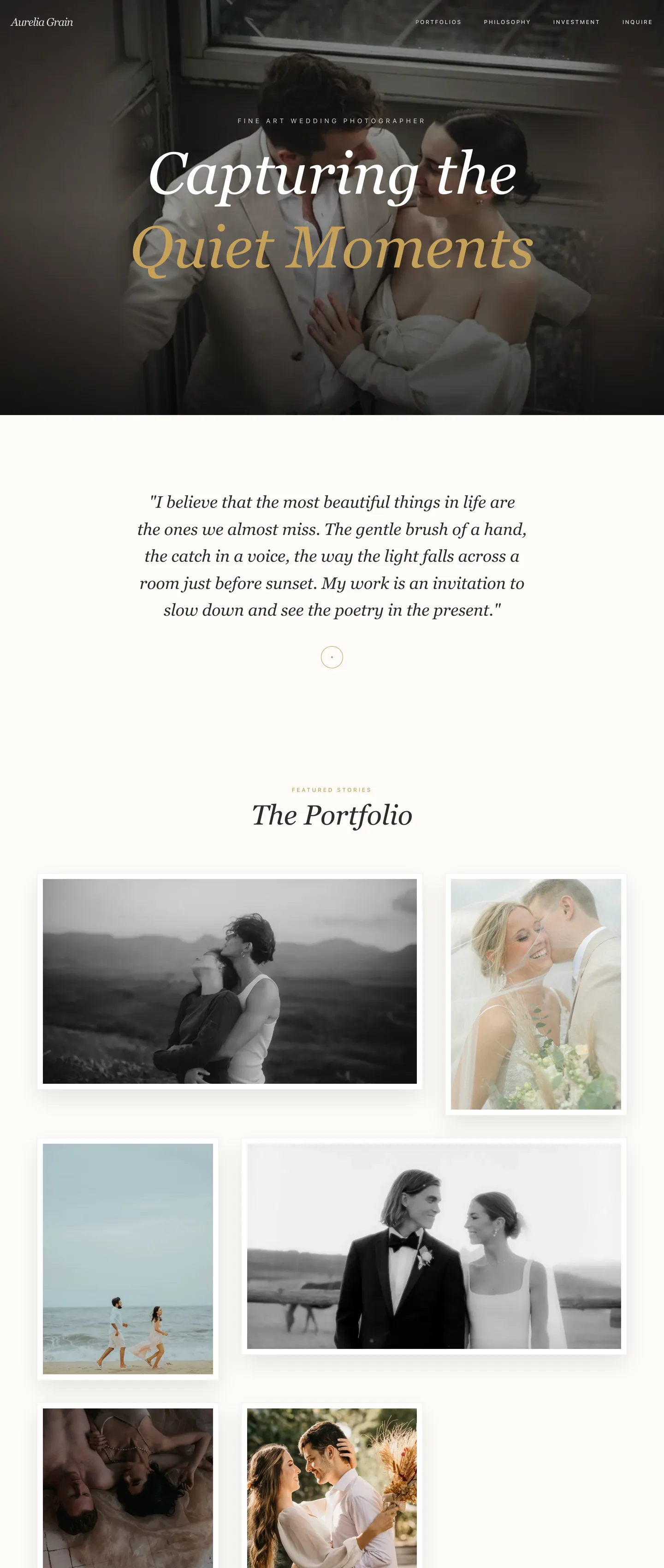 Wedding photographer website demo