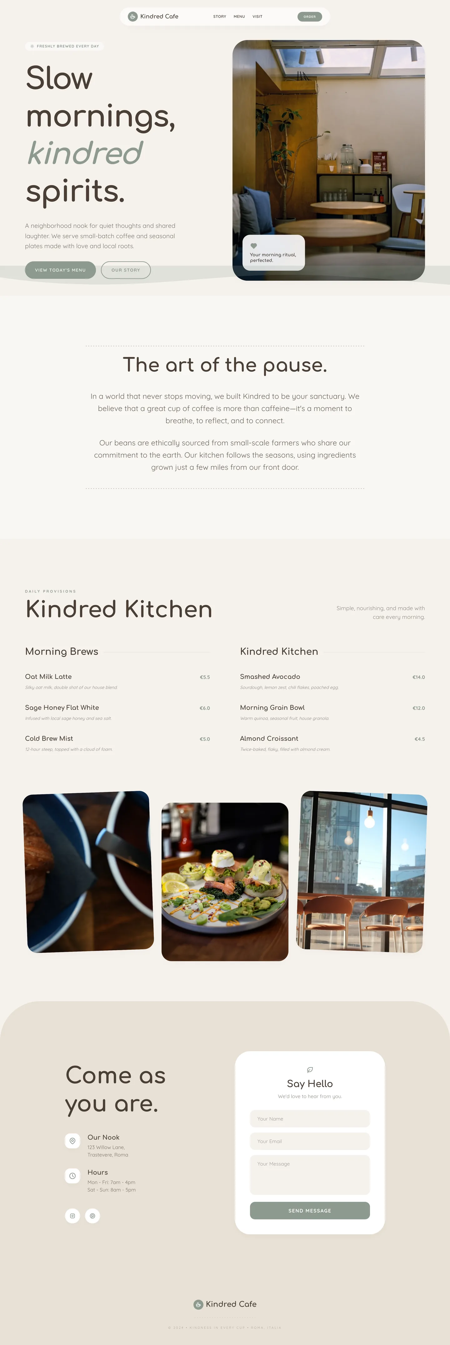 Coffee shop & cafe website demo