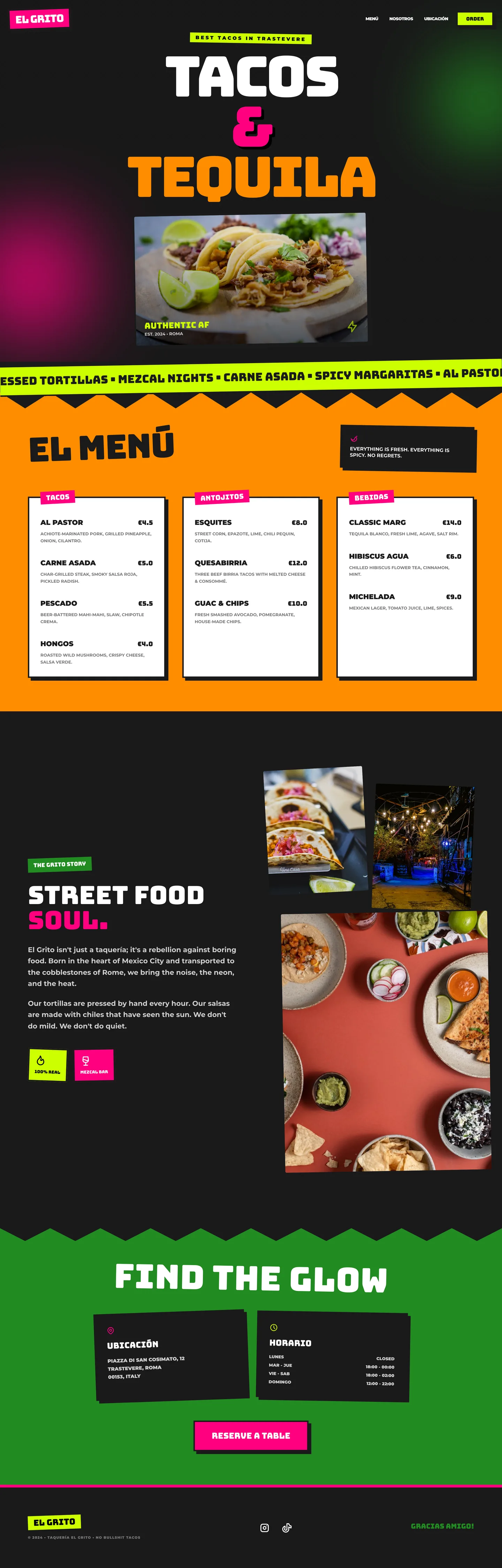 Mexican taqueria website demo