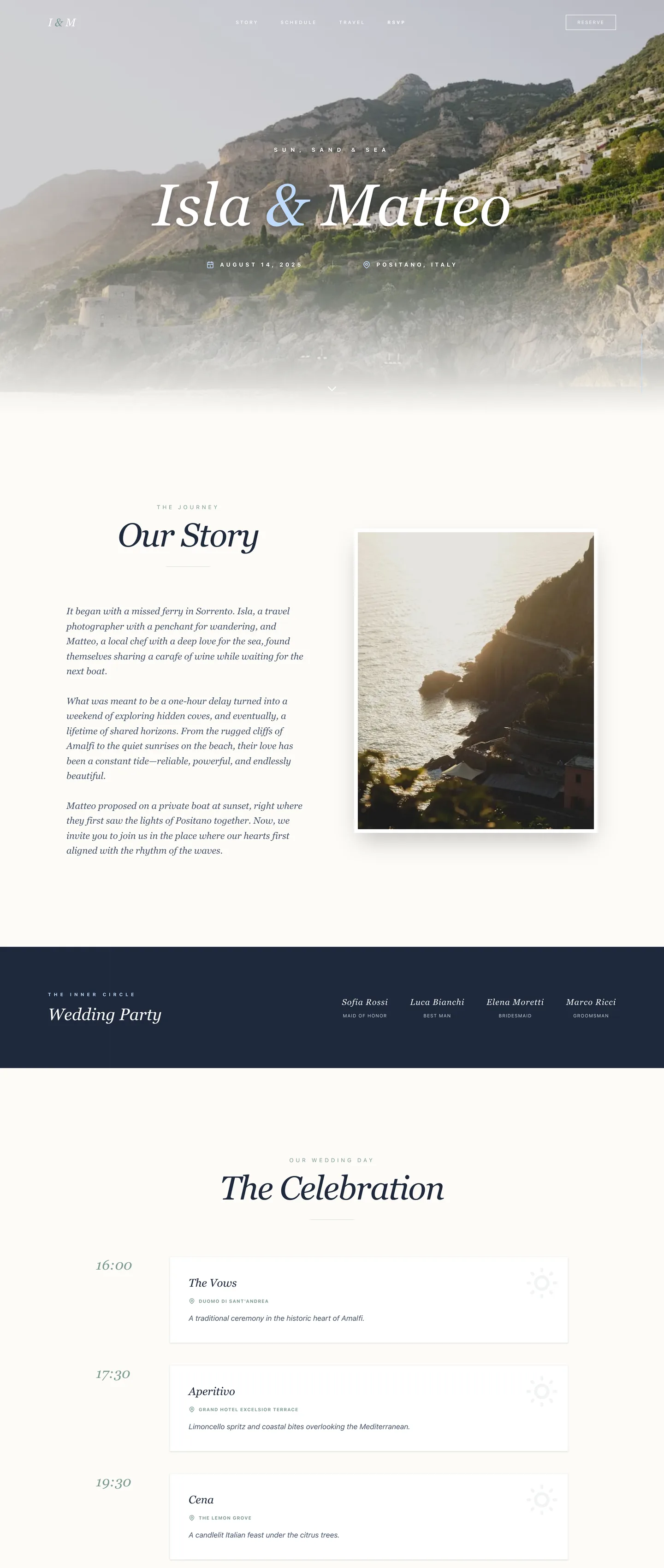 Destination / beach website demo